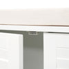 4FT Shoe Bench 2 Doors Wooden Cabinet Hallway Storage Chest Cushion Seat Ottoman