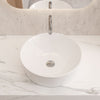 Modern Gloss White Bathroom Sink Wash Basin Round Countertop Ceramic Bowl Waste