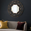 Mirror Large Round Wall Antique Vintage Gold Metal Frame Modern 3D Mirror 88.5cm