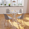 90cm Clear Round Dining Table Glossy X Crossed Legs Tempered Glass & Chrome Legs