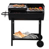 half drum barrel steel portable wheels trolley|barbecue tools such as forks