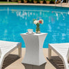 FATIVO Concrete Side Table Square Terrazzo Coffee Table Weather-Resistant Porch