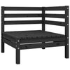 10 Piece Garden Lounge Set Black Solid Wood Pine