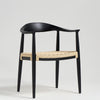 Kenny Dining Chair Natural Triple Paper Coil Seat Black Curved Wood Frame