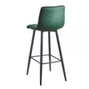 Set of 2 Velvet Chairs High Back Bar Stools Footrest Backrest Metal Legs Pub