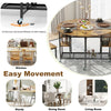 3-Piece Folding Dining Table Set Space-saving Console Table-Brown