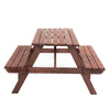 Picnic Table Set With 4 Seater Bench BBQ Beach Outdoor Deck Garden Park Wooden