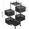 6 Tier Kitchen Rotating Storage Trolley Cart Utility Vegetable Mobile Shelf Rack