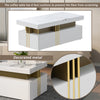 Coffee Table with Drawers Storage White Wooden Centre Table for Living Room