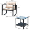 3 Pcs Outdoor Rocking Bistro Set PE Rattan Rocking Chair Set w/Cushions-Brown