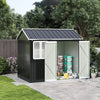 LARGE Galvanised Metal Garden Shed Apex Pent Roof Window Storage and 2 Doors