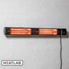 Wall Mounted Patio Heater Silver Infrared & Remote Control 3kW Heatlab