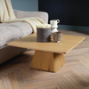 Coffee Table Square Panelled Angled Base Living Room Modern Oak Wood Melamine