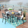 Garden Dining Set Outdoor Furniture Stackable Chair Table With Umbrella Hole