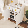 Shoe Storage Cabinet Footwear Rack Stand with Drawers & Adjustable Shelves White