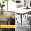 Kitchen Dining Table Round Wooden Dining Table With Curved Trestle Legs 4-person