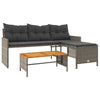 Lechnical Garden Sofa with Table and Cushions L-Shaped Grey Poly B3I3