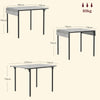 Extendable Kitchen Table, Drop Leaf Folding Dining Table for Small Space, Grey