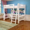 3FT Bunk Bed High Sleeper Solid Wood Bed Frame Slats Ladder Children Kids Single