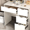Vanity Set Desk with Dimmable LED Light Mirror,4 Drawers Dressing Table White