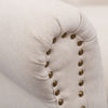 Retro Studded Linen Fabric Armchair Single Sofa Seat Reception Chair Living Room