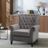 Upholstered Wing Back Armchair Velvet Quilted Wingback Single Sofa Cuddle Chairs