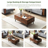 Brown Coffee Table Lift Up Top With Storage Living Room Home Office