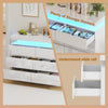 6 Drawer Cabinet Chest of Drawers High Gloss Storage with LED Lights Furniture