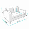 Panana Linen Fabric 2 & 3 Seater Sofa Couch with Wood Legs 3 Colours