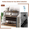 5-tier Wine Rack Table Freestanding Bar Wine Racks With 4 Rows of Glass Holders