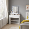 Bedroom Modern Dressing Table Vanity Desk With Drawers Shelves LED Mirror White