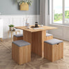 Mondeer 5PC Wooden Dining Table&4 chairs Stool Compact Space Saver Oak Kitchen