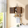 Bathroom Space Saving Storage Cabinet w/ Double Doors-Coffee