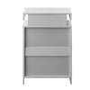 Bedside Tables White High Gloss LED Cabinets 3 Drawers Nightstand Modern Bedroom