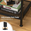 2-Tier End Table Nightstand Industrial Coffee Sofa Beside Table W/ Mesh Shelf