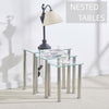 3pcs Rectangular Clear Tempered Glass Side End Nested Table Bedside Coffee Table