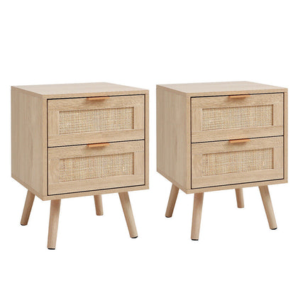 1/2x Side Table Chests of Drawers Wood Bedside Cabinet Shelf Nightstand Bedroom