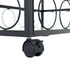 Bar Kitchen Drinks Trolley Serving Cart Hanging Wine Glass Rack Bottles Holder N