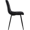 4 Pcs Velvet Dining Chairs Set Soft Padded Seat Metal Leg Office Kitchen Black
