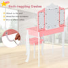 Kids Vanity Table & Chair Set Children Makeup Dressing Table with Mirror