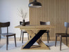 Dining Kitchen Table Small Extendable 120-160cm Oak & Black X Leg 6 8 Seater XIA