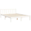 Gecheer Bed Frame with Headboard White 120x200 Solid Wood Bed Frame P9W0