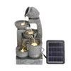 Solar Powered Water Feature Outdoor Fountain Garden Ornament LED Statue Lights