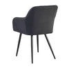 Pair of Velvet Black Dining Chairs Diamond Seats Metal Legs Living Room Kitchen