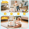 Montessori Walking Toy Wooden Baby Walker w/Wheels-Green