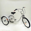 24" Adult Tricycle 6 Speeds White 3 Wheel Bicycle Cruise Trike W/ Basket & Lamp