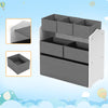 Childrens Storage Shelf Kids Bookshelf Rack w/ 6 Toy Organizer Boxes Playroom