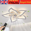 LED Ceiling Fan Light Dimmable Living Room Chandelier Lamp With Remote Control