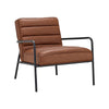 Vintage Distressed Tan Faux Leather Armchair Lounge Chair Industrial Style Sofa