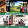 Golf Bag Storage Rack For Garage Double Golf Bag Organizer w/ Lockable Wheels